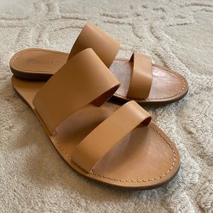 Madewell Boardwalk leather double strap slides